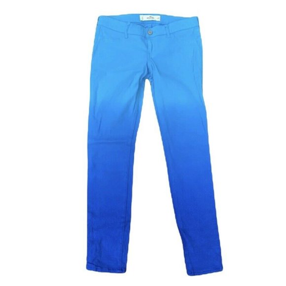 Hollister Denim - Hollister Women's Jeans Blue Ombré Size 5 W 17 Skinny Jeggings Pants Turquoise
